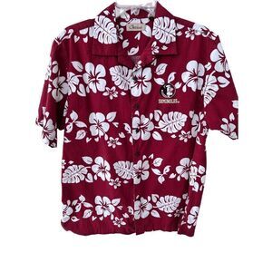 VINTAGE FSU Florida State University Hawaiian Button-Up Shirt size S
